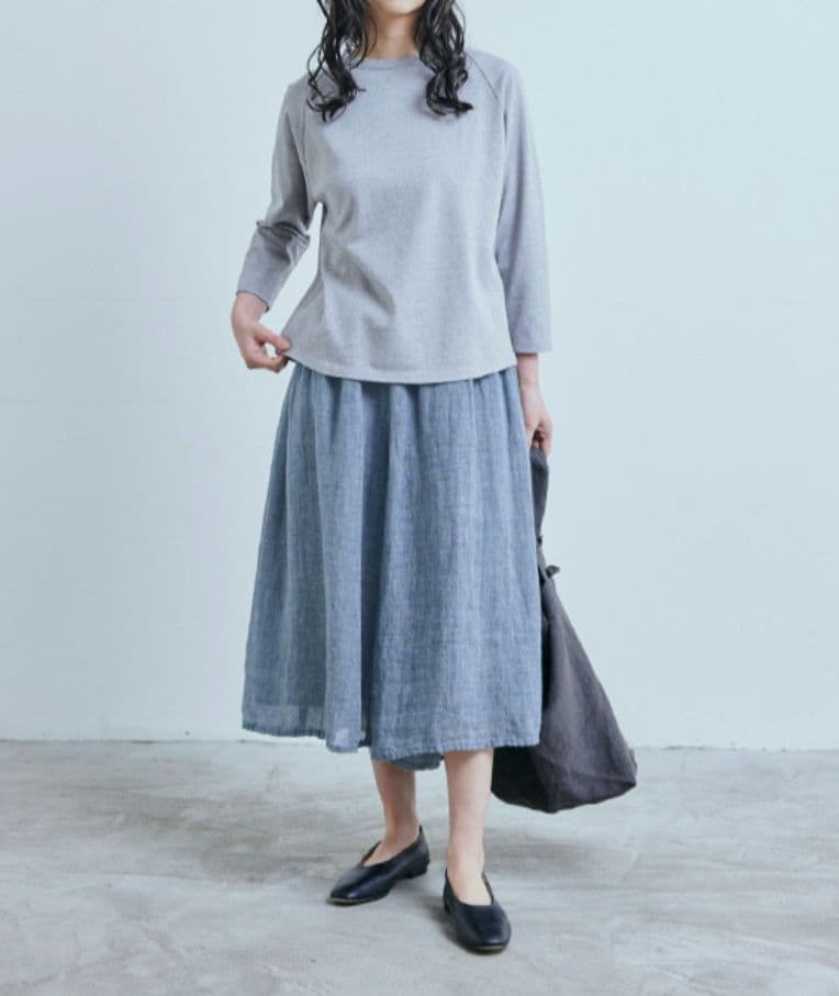 【タグ付き未使用品】中川政七商店 麻のかや織 キュロット ブルー リネン100%