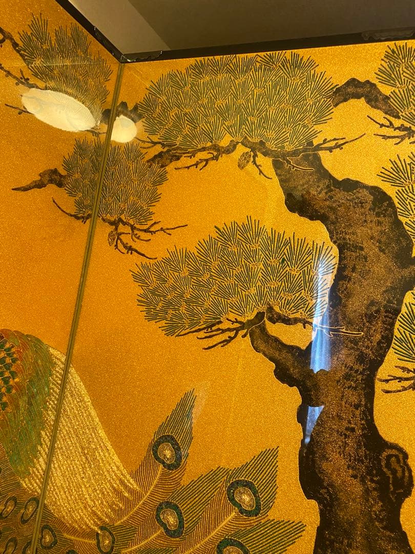 豪華絢爛⭐︎表面ガード付き 孔雀と花の衝立 ダイヤモンド入り（目）