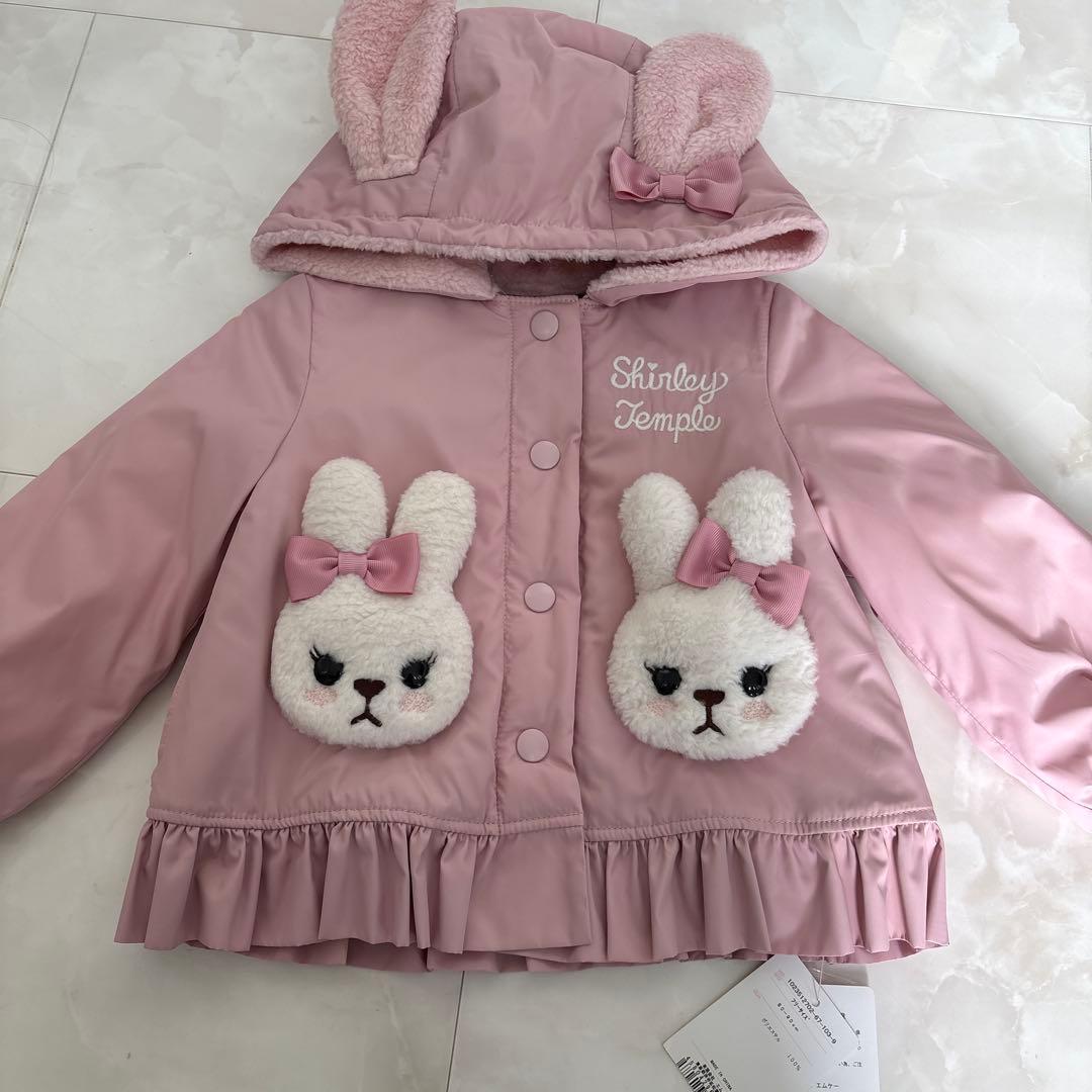 新品未使用タグ付き♡シャーリーテンプル♡うさぎタフタコートぴんく8090アウター