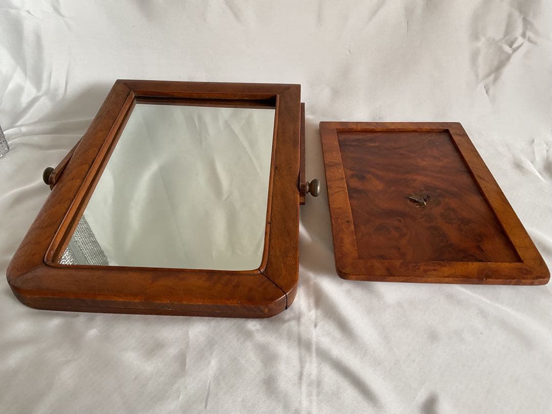 希少！！美しい花杢の古いフランス製「スタンドミラー」