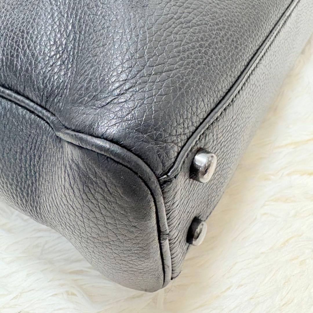 美品 コーチ ブリーフケース 2way オールレザー グラハム シボ革 ブラック