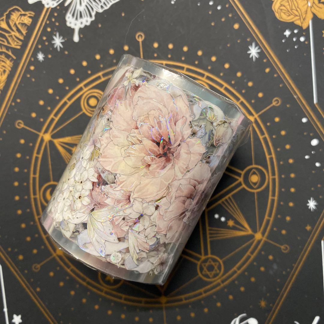 D1】海外 10m巻 貝殻光/ホログラムマスキングテープ 装飾系/人物系