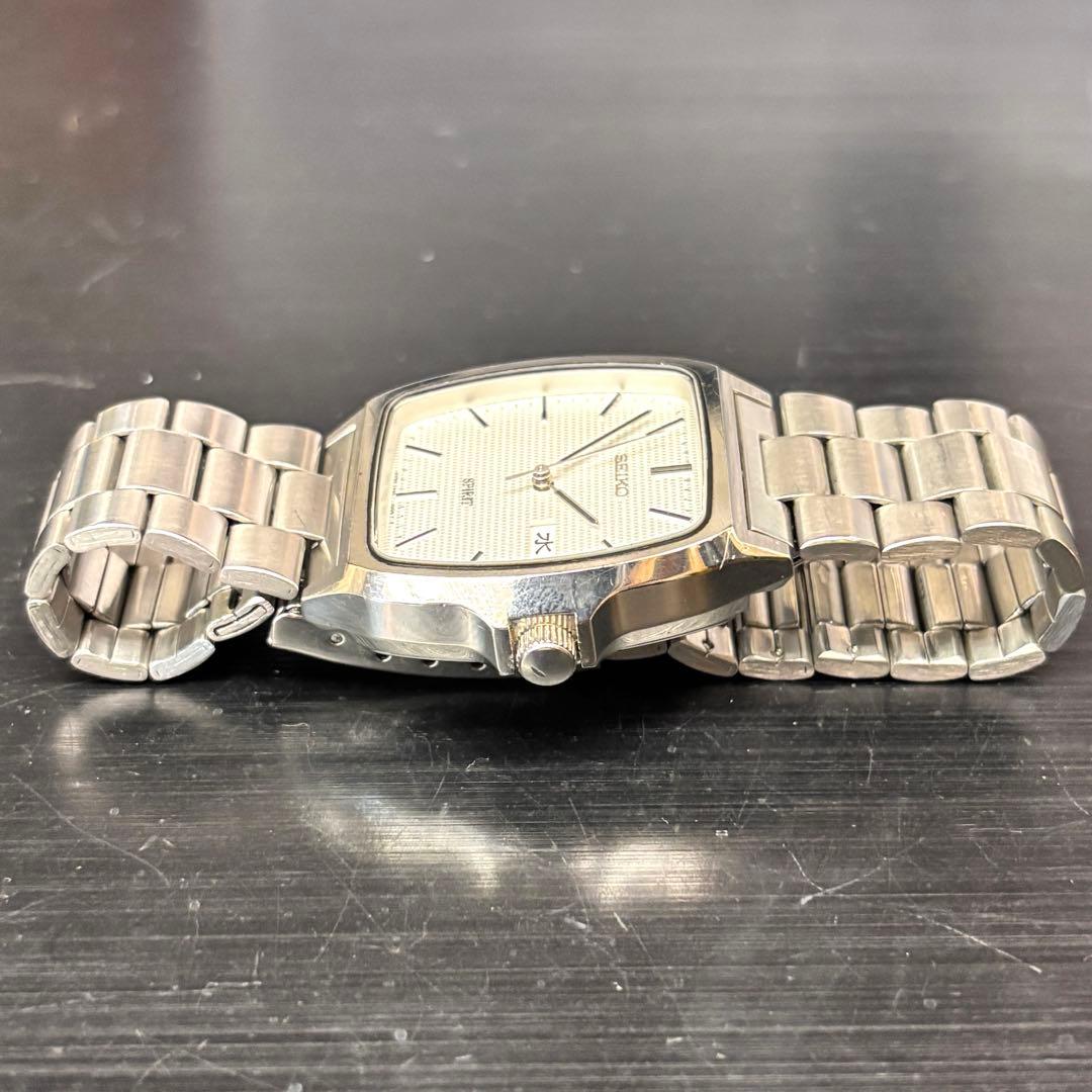 稼働 SEIKOスピリット 7N48-5000 スクエア クォーツ腕時計 メンズ