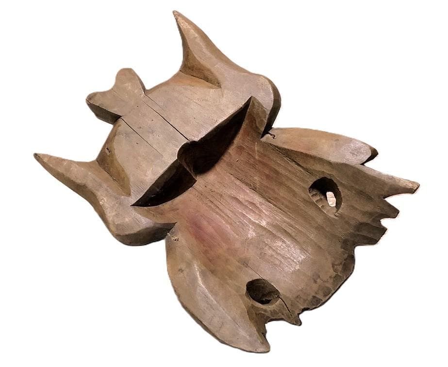 木彫面関羽 】 古玩骨董 27cm