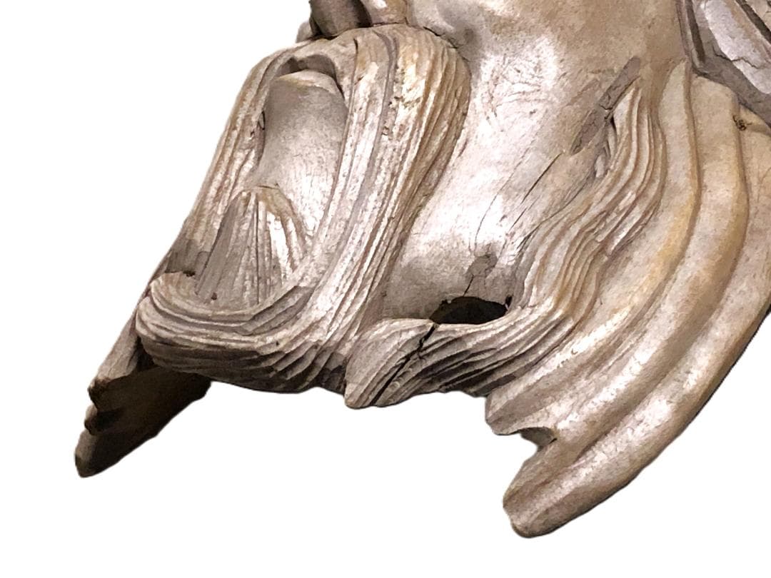 木彫面関羽 】 古玩骨董 27cm