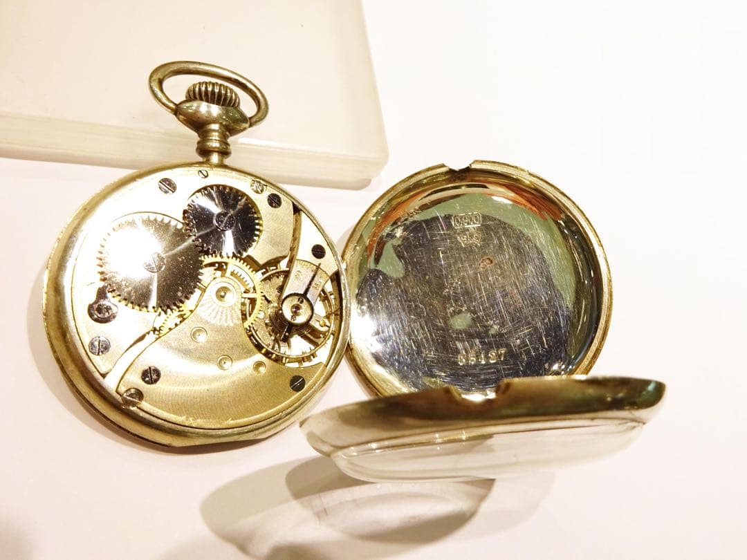 精工舎 SEIKOSHA EMPIRE 懐中時計 銀無垢 OH/風防交換済み