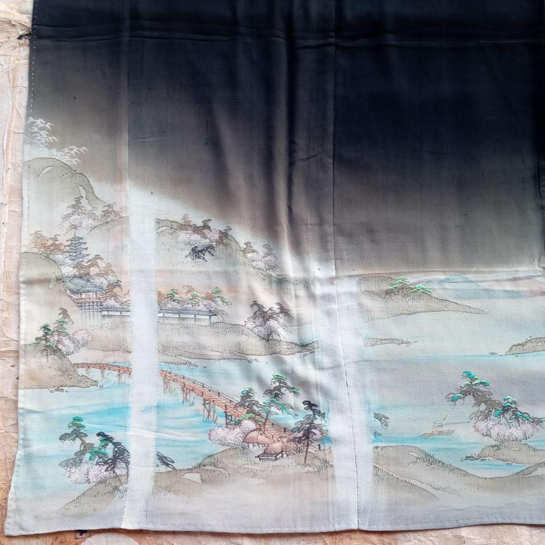 江戸ちりめん 縮緬 曙染 古布 刺繍 小袖裂 アンティーク リメイク 着物