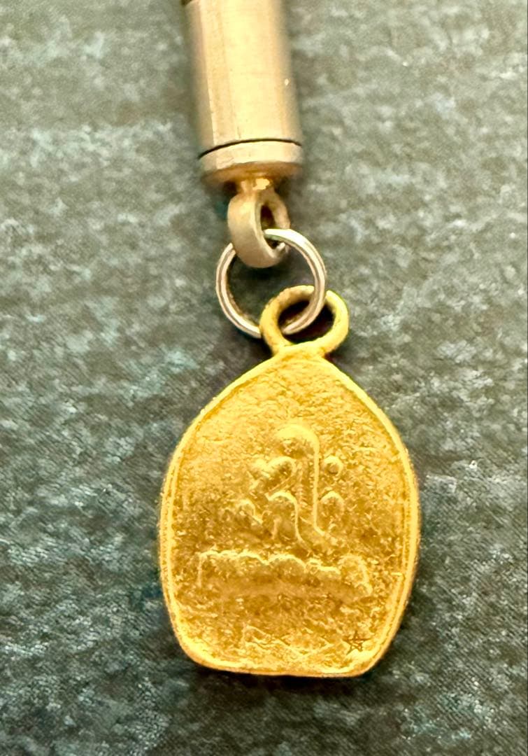 純金(1.6g)製 阿弥陀如来像 ストラップ(根付) 桐箱付き