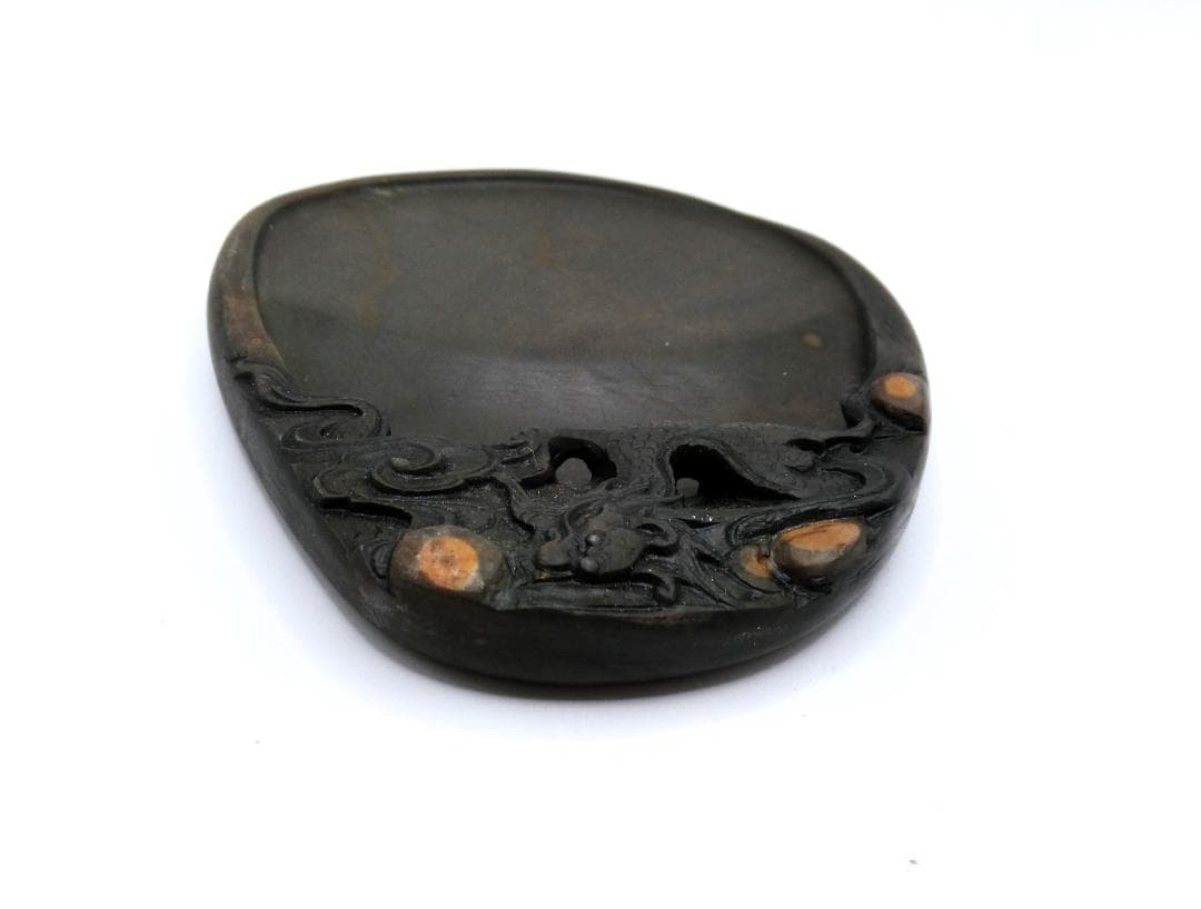 B 書道具 端渓硯　名硯　石眼　中国杭州　 未使用品