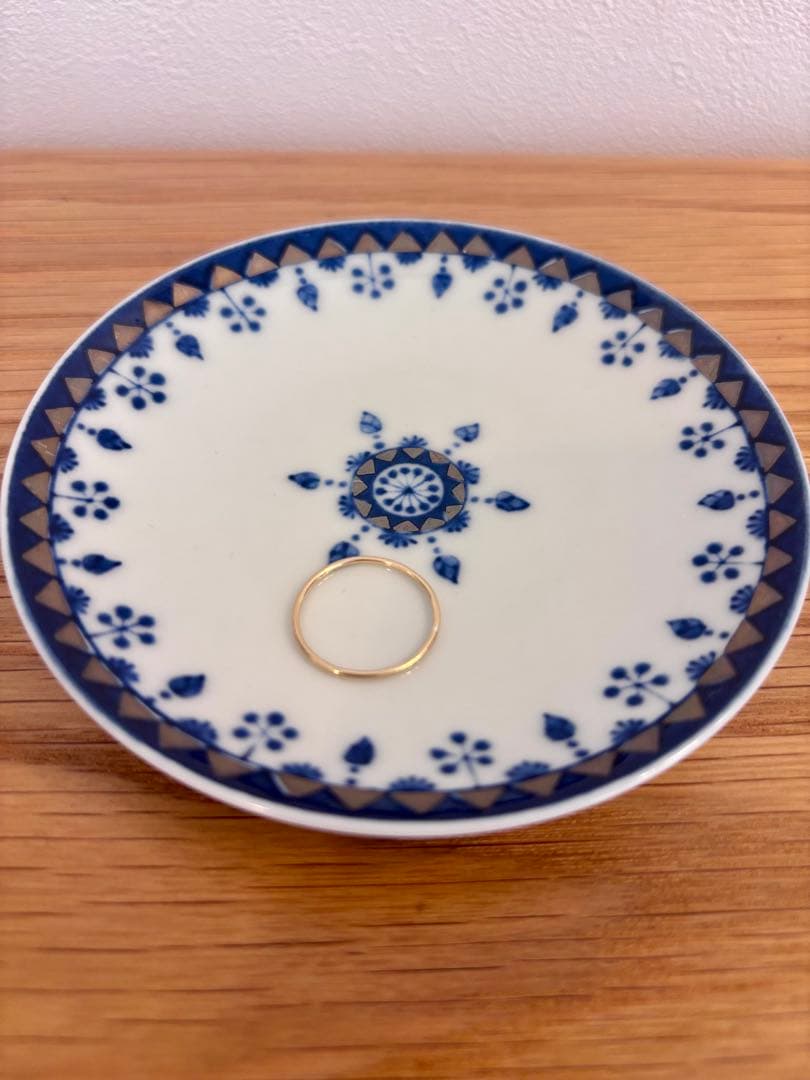 K18 極細リング #13 ゴールド 刻印あり