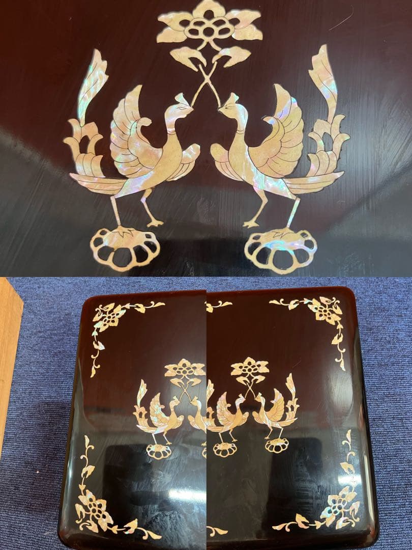 1169 書道 美術 硯 雨畑螺鈿箱