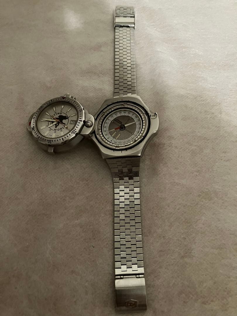 値下げ 稼働★HUNTING WORLD コンパスウォッチ ＱＺ腕時計 電池新品