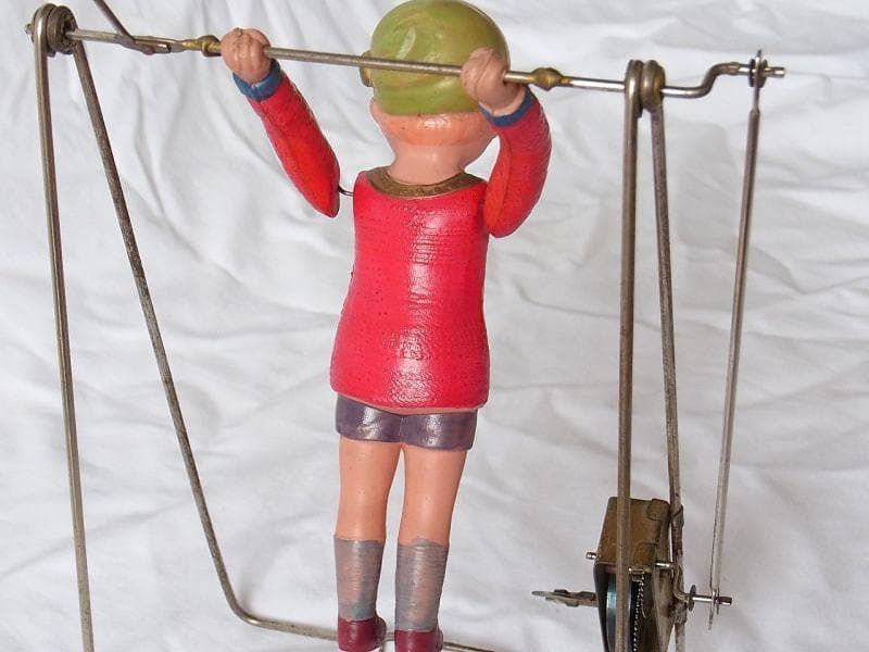 鉄棒運動 戦前製 セルロイド ゼンマイ おもちゃ 箱入り 昭和レトロ 日本製