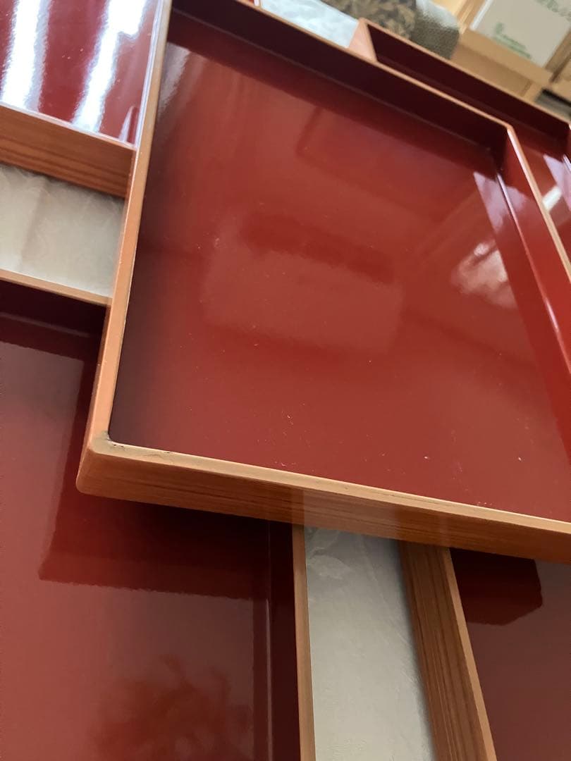 未使用❤️デリカバッド 漆塗り両目使い 5脚セット お正月 雛祭り 行事膳