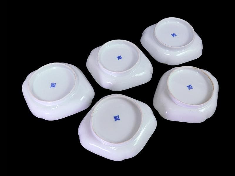 古伊万里 染錦 青海波に梅の図 菱形変形皿 5客 534AS-DBfの通販はau