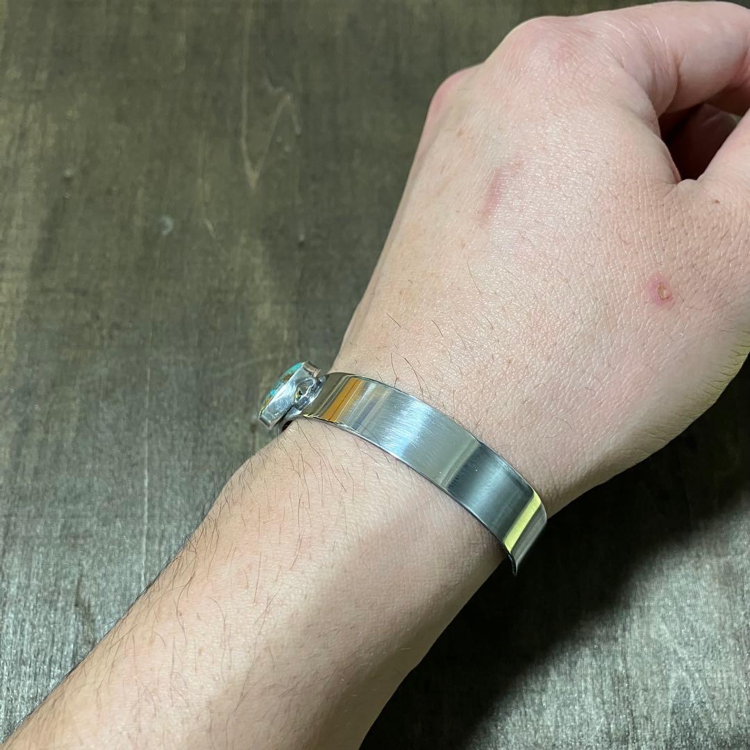 オーダー品　ナンバーエイト　ターコイズ　シルバー　バングル　ブレスレット