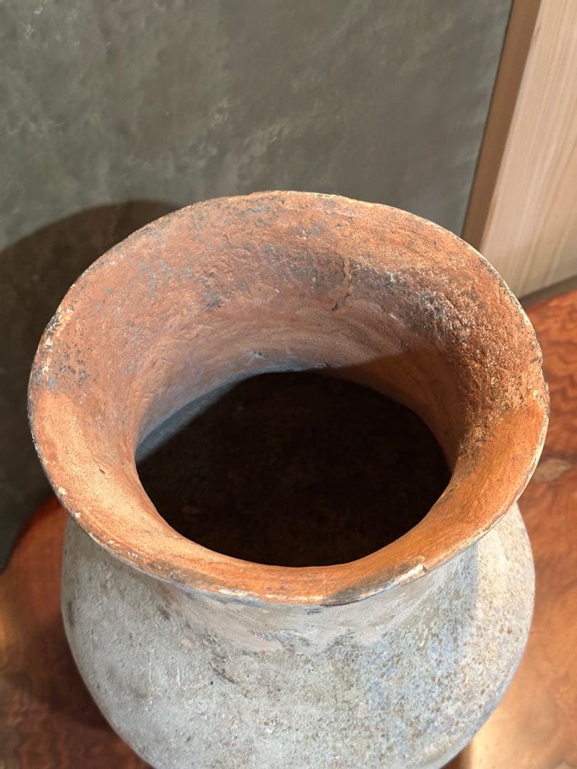 白磁鉄絵草花文俵壺 検) 李朝 朝鮮美術 韓国古美術 扁壺 時代物 鶏龍山