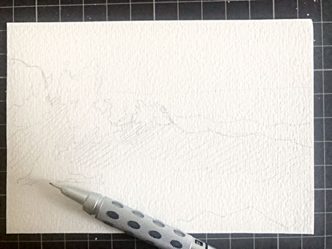 海、、、　水彩画　原画