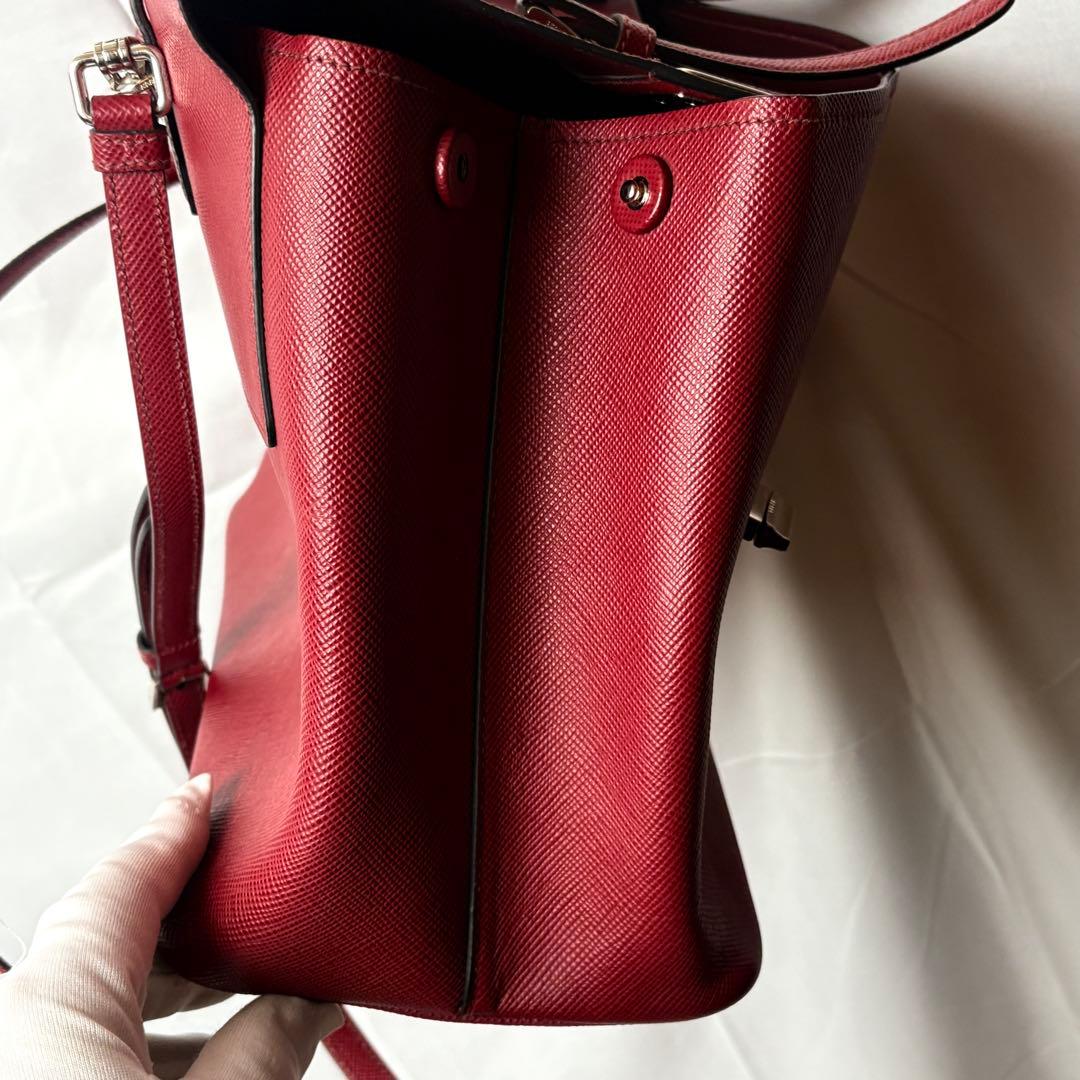 PRADAサフィアーノレザ 2wayバッグ上品高級トート ショルダー極美品