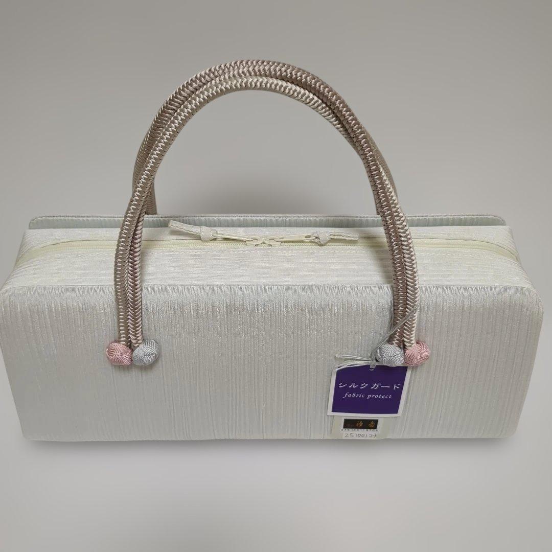 和装バッグ　横長　利休　バッグ　小田巻　　正絹　日本製