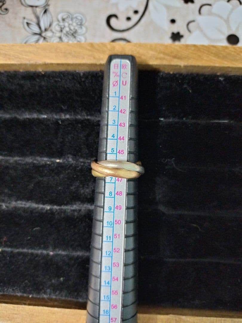 750(k18) スリーカラー 3連リング #6