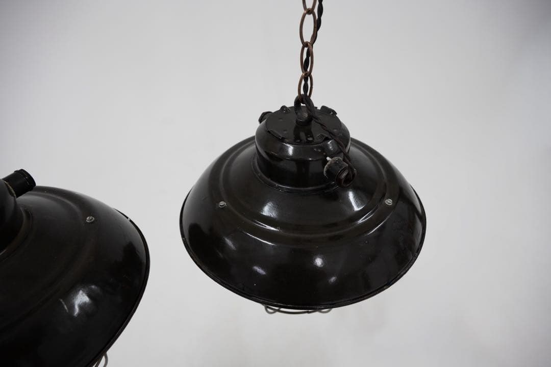 ビンテージインダストリアル ペンダントライト 2個セット ブラック
