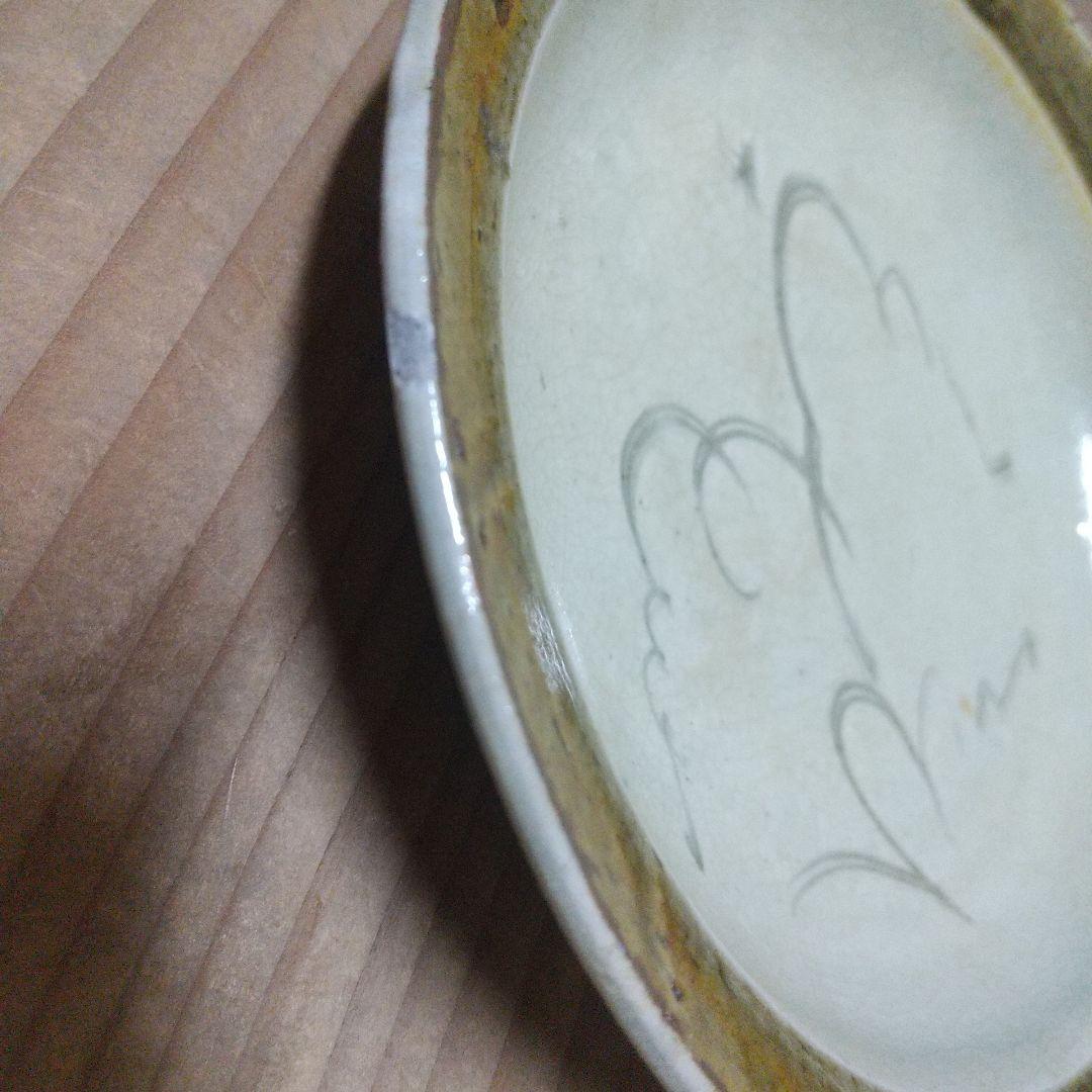 骨董 明治の酒津焼　秋草芒に虫の図　丸皿四枚！渋い