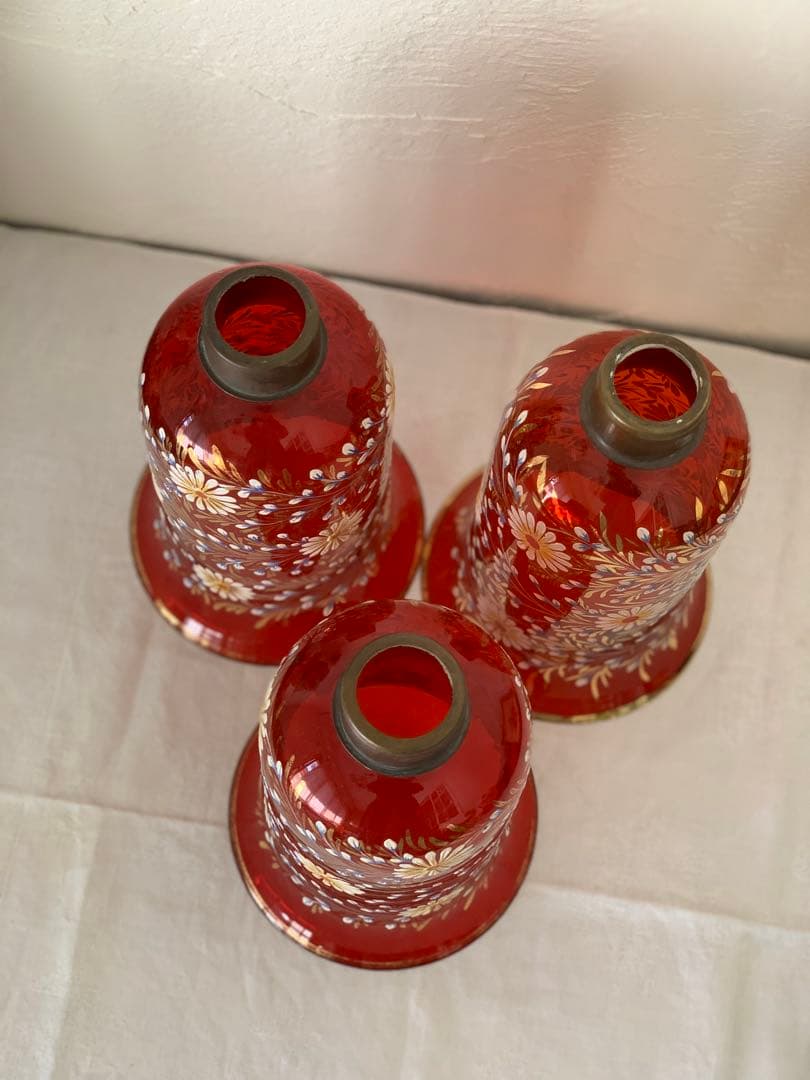 ヨーロッパアンティーク シェードのみ 手描き 一個 ガラス｜楽天市場