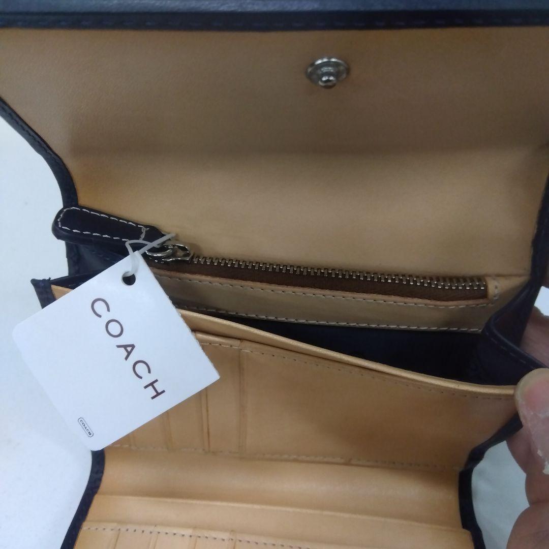 COACH 三つ折り財布 ネイビー