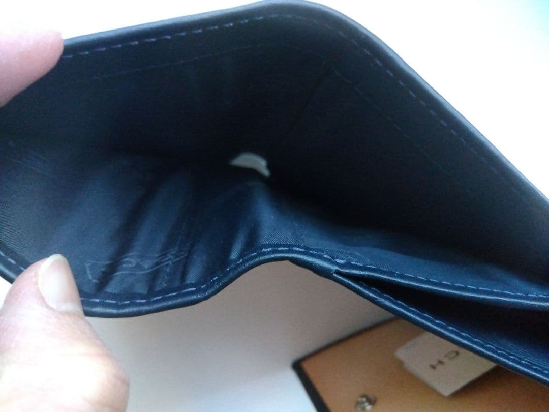 COACH 三つ折り財布 ネイビー