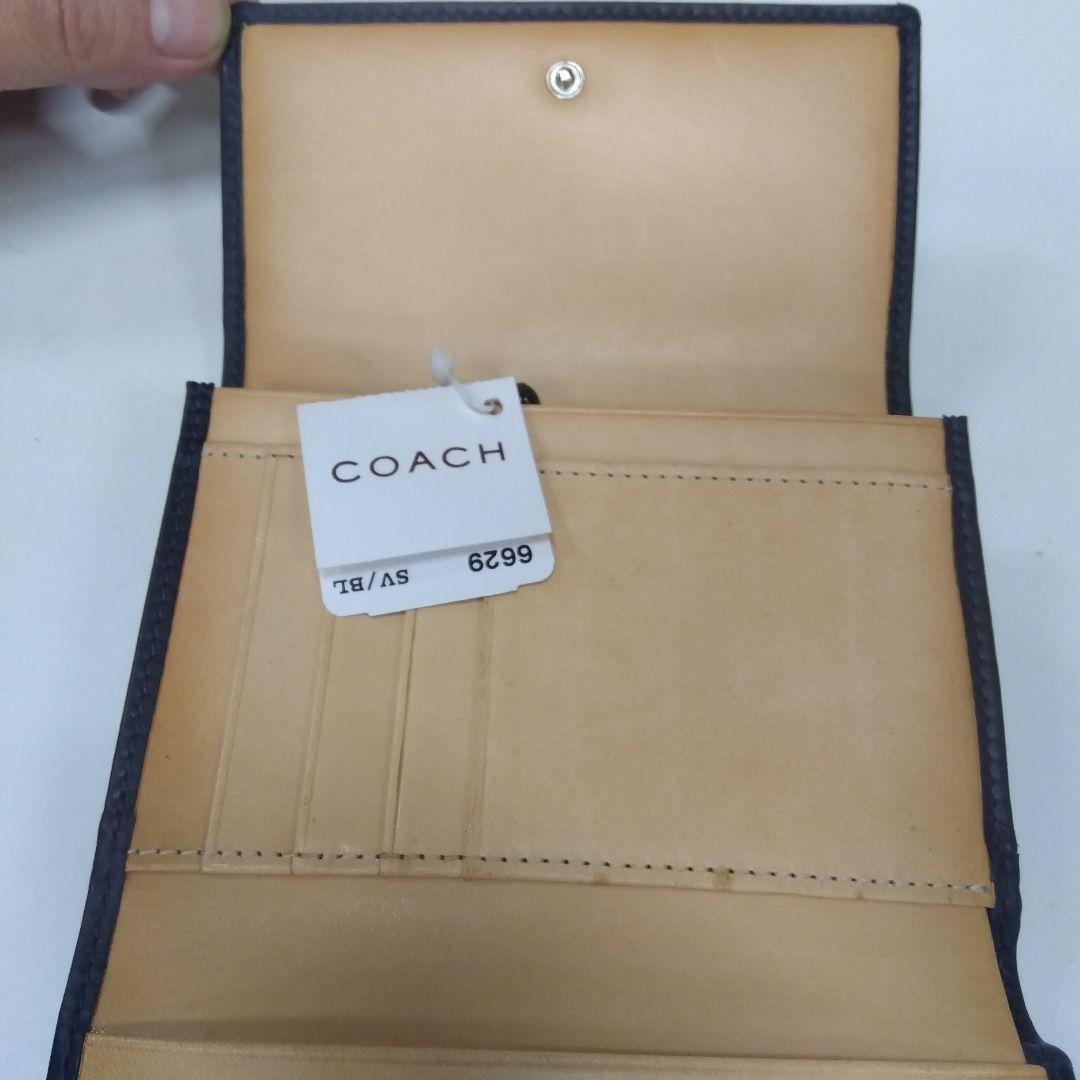 COACH 三つ折り財布 ネイビー