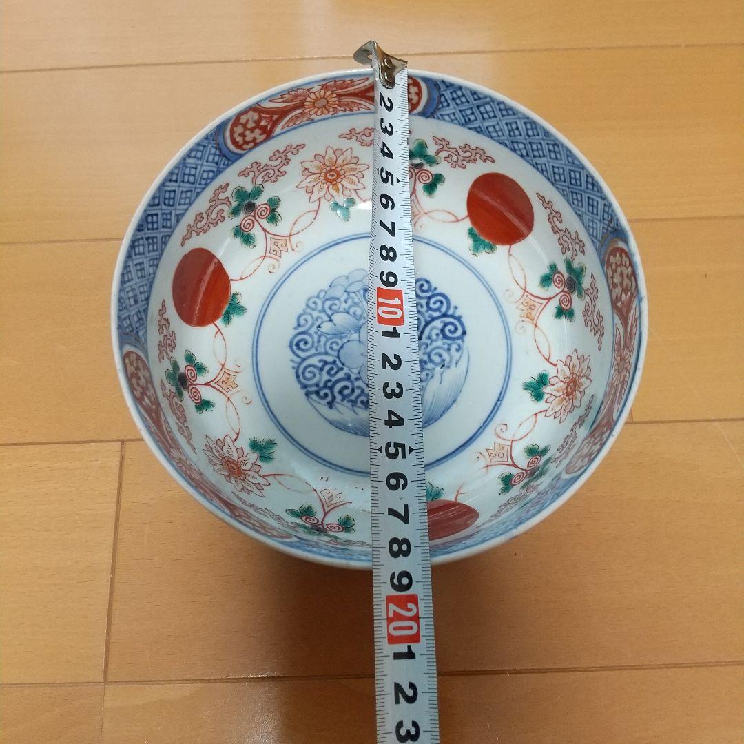 古伊万里、赤玉、金彩、丸鉢、19センチ