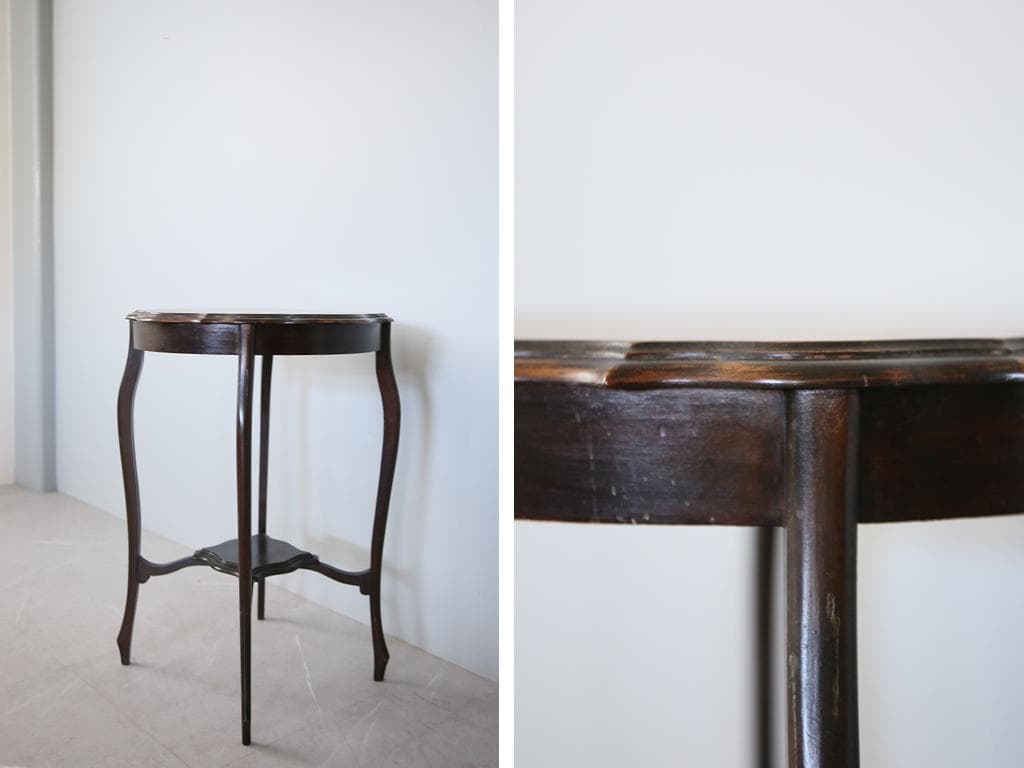 英国アンティーク木製サイドテーブル/オケージョナル机/飾り棚/花台(91