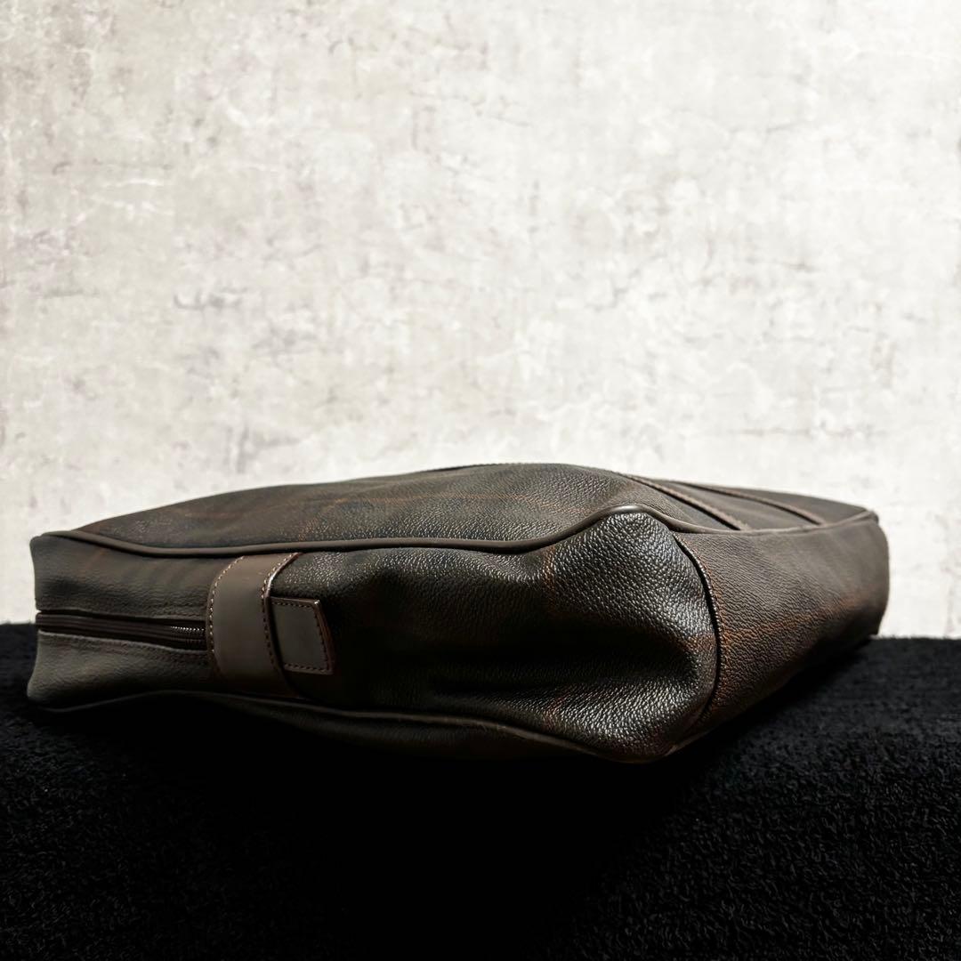 バーバリー ロンドン ビジネスバッグ チェック柄 ブラウン