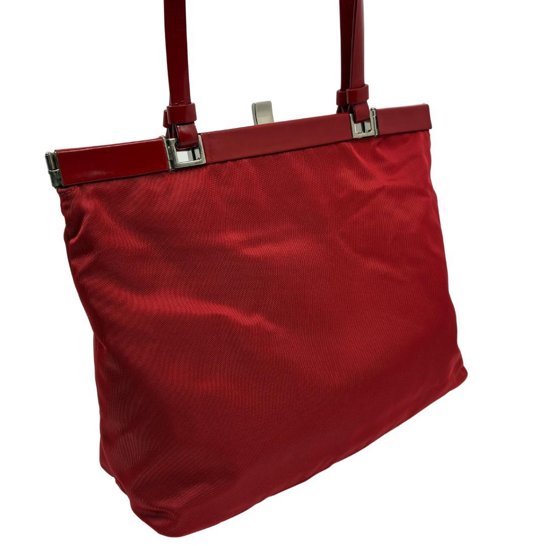 PRADA プラダ ナイロン ハンドバッグ 赤 レッド A1355A1