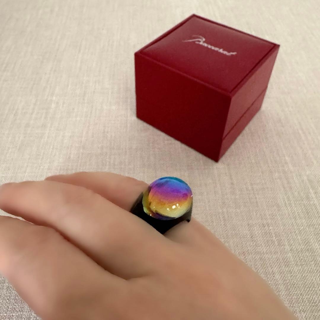 【新品未使用】バカラ タンゴ スカラベブルー クリスタル リング 9号