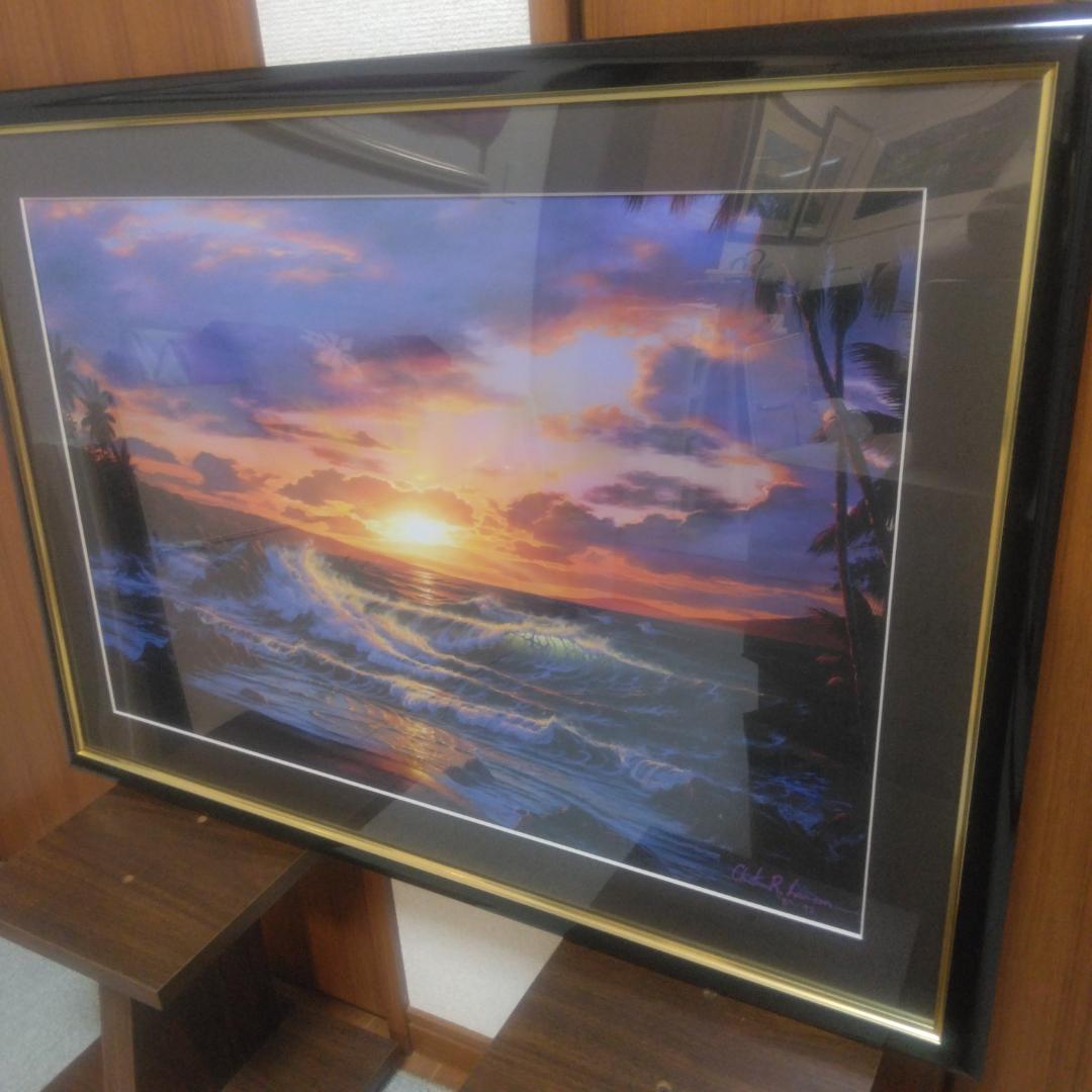 クリスチャン・リース・ラッセン　ロマンスオブザシー　中古　大判額装アートポスター