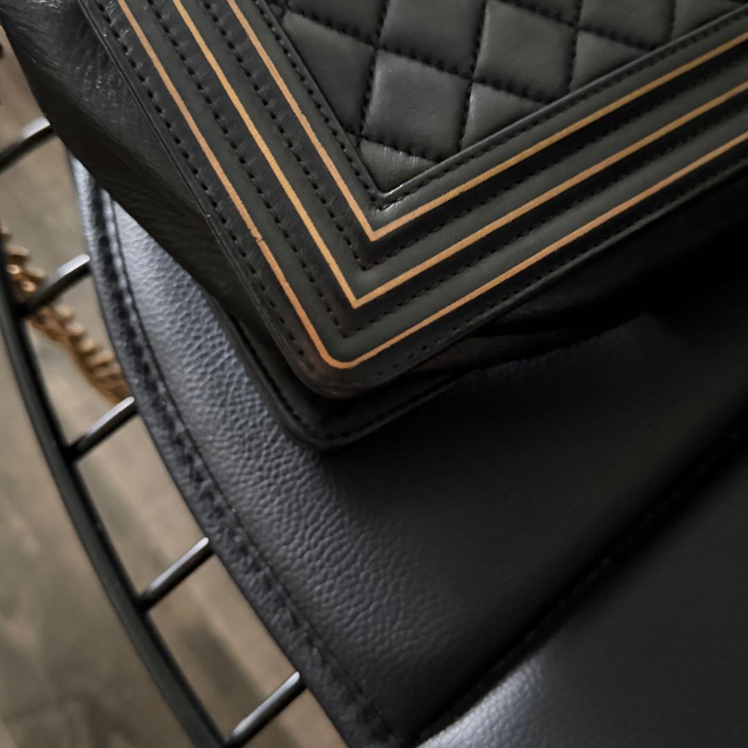 CHANEL ボーイシャネル トップハンドル チェーンショルダーバッグ ブラック