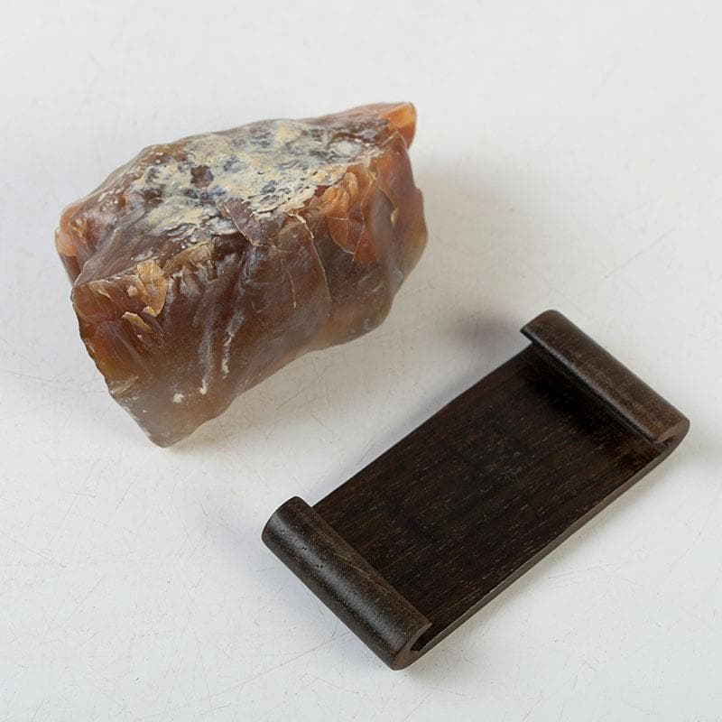 天然石 鑑賞石 瑪瑙 原石 唐木台付 置物 Z 8612