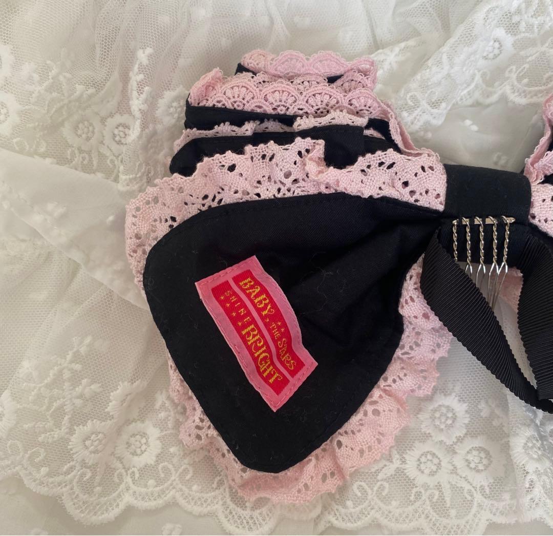 BABY シャン・ドゥ・フルールリボンベッドドレス 黒×ピンク ヘア