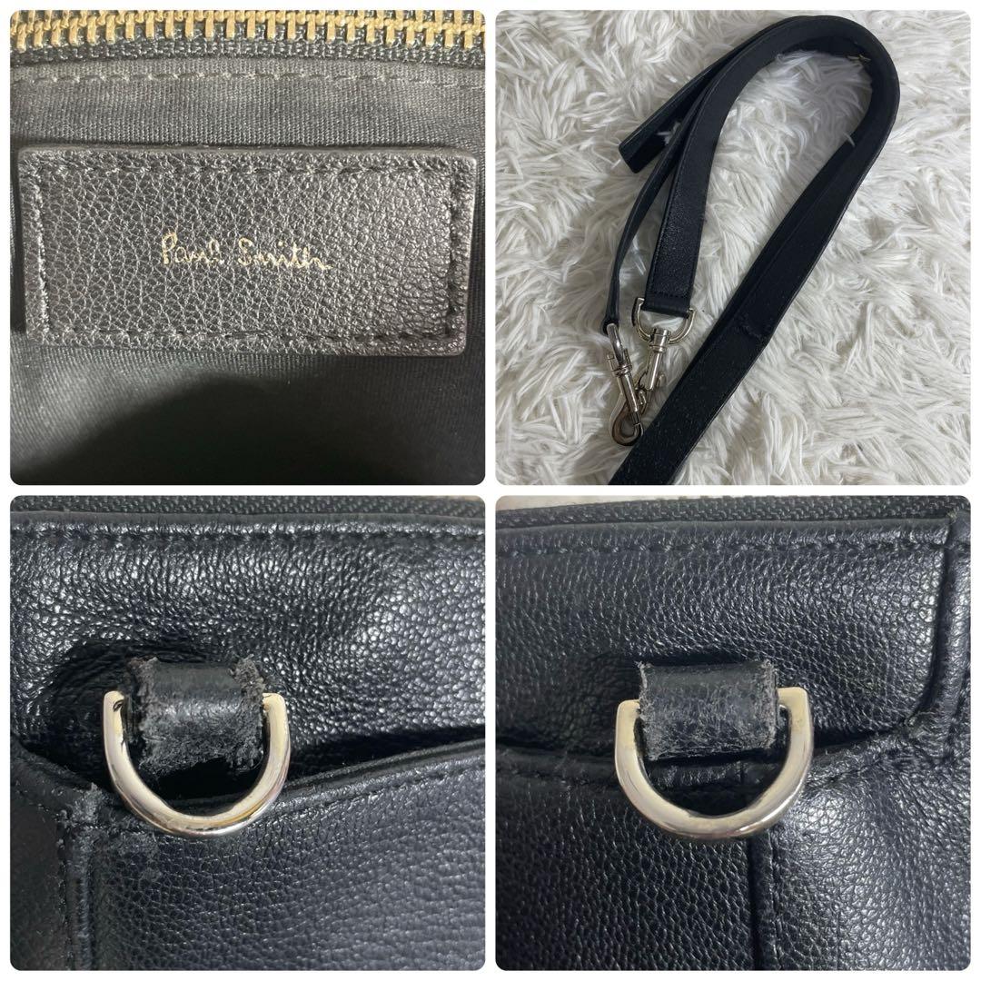 ポールスミス ショルダーバッグ 2way セカンドバッグ レザー ブラック 黒