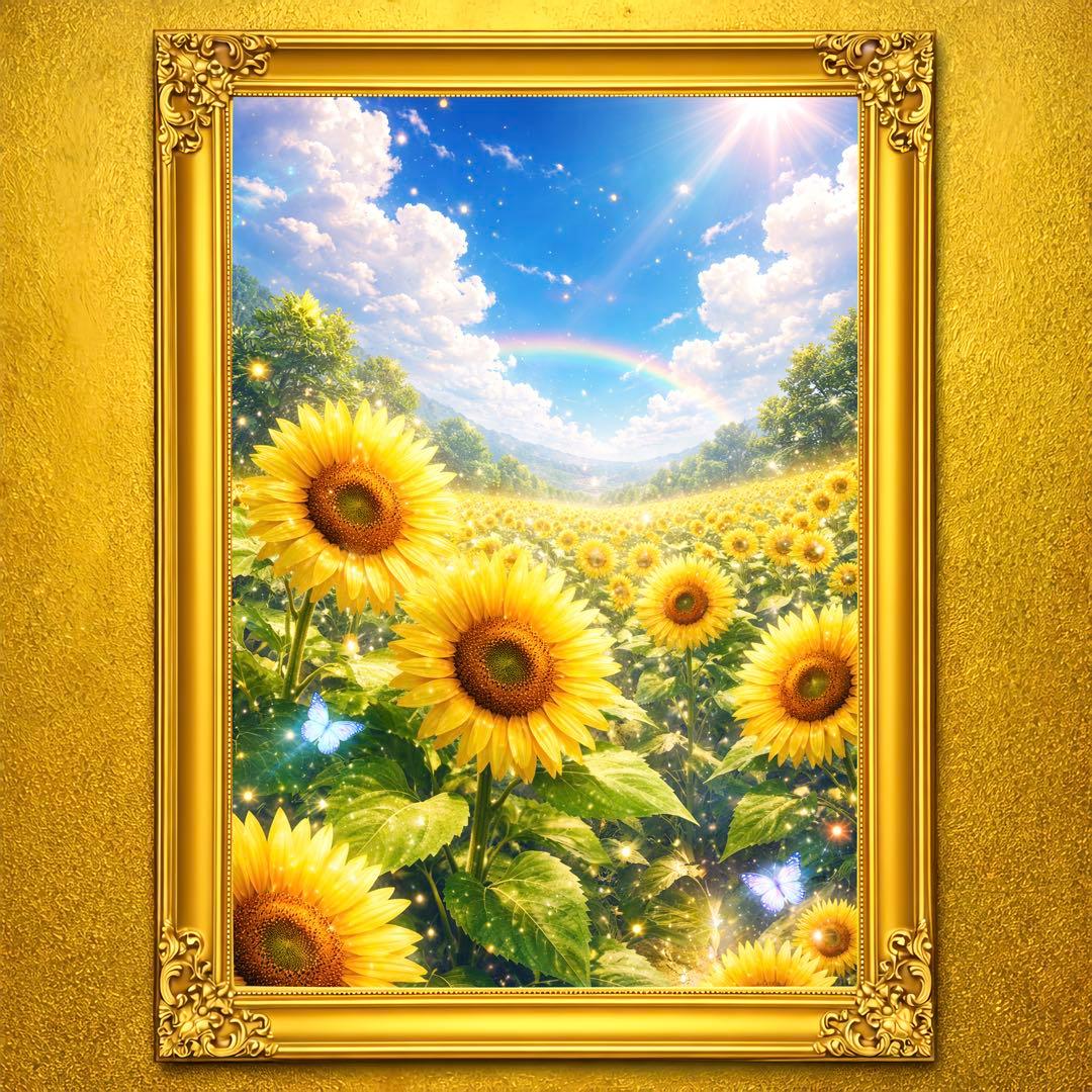 向日葵瑞虹光野 風景画 開運アート - メルカリ