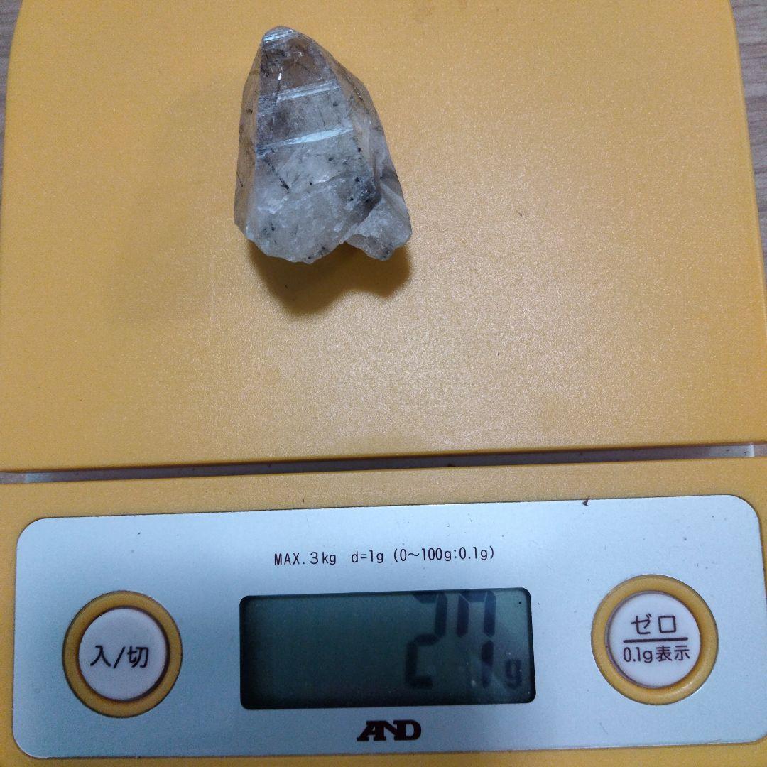 国産鉱物 山梨県 塩山竹森山 天然水晶 トルマリン入り水晶 番号999