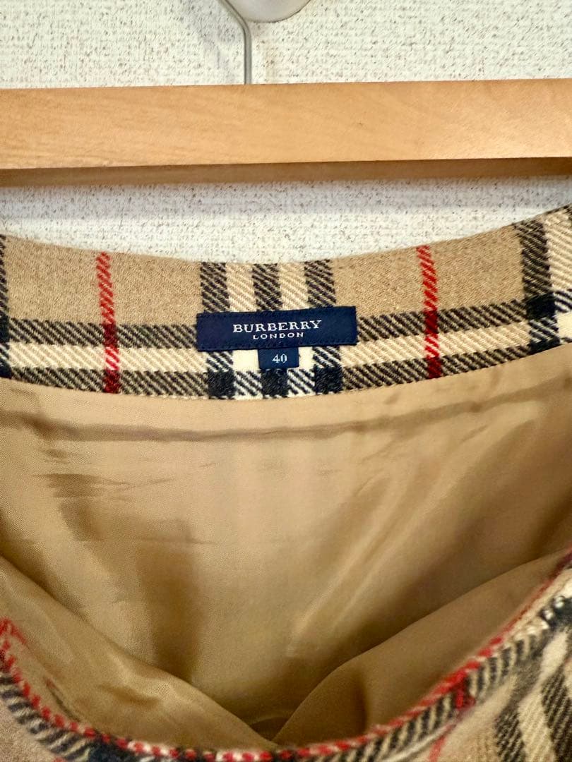 バーバリー　BURBERRY　LONDON アルパカスカート　ノバチェック　40