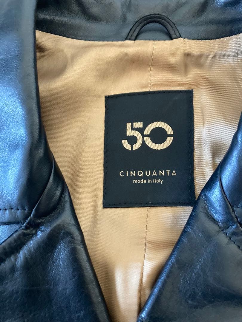 チンクアンタ レザージャケット ライダース 48 CINQUANT ホース 黒 50