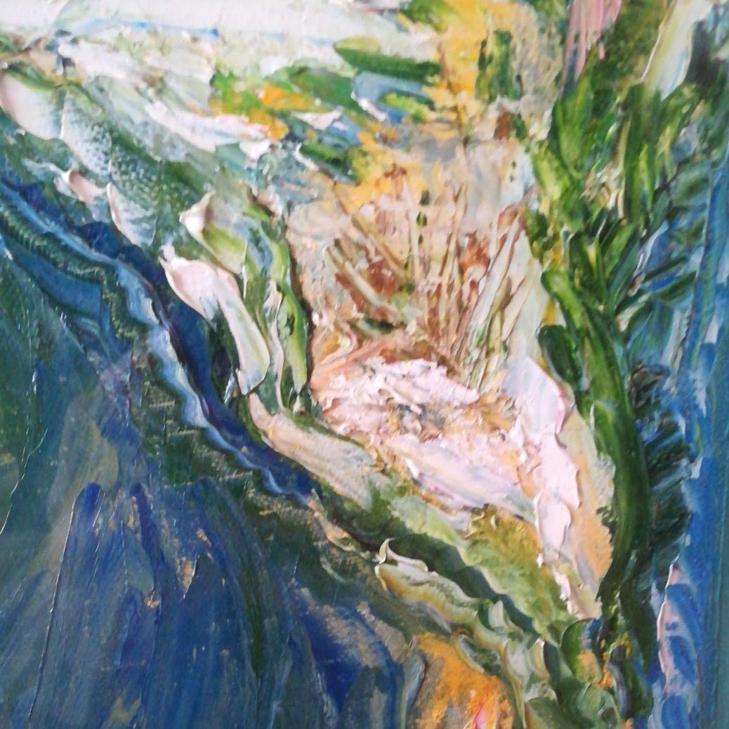 額装　額絵　風景画　サインあり