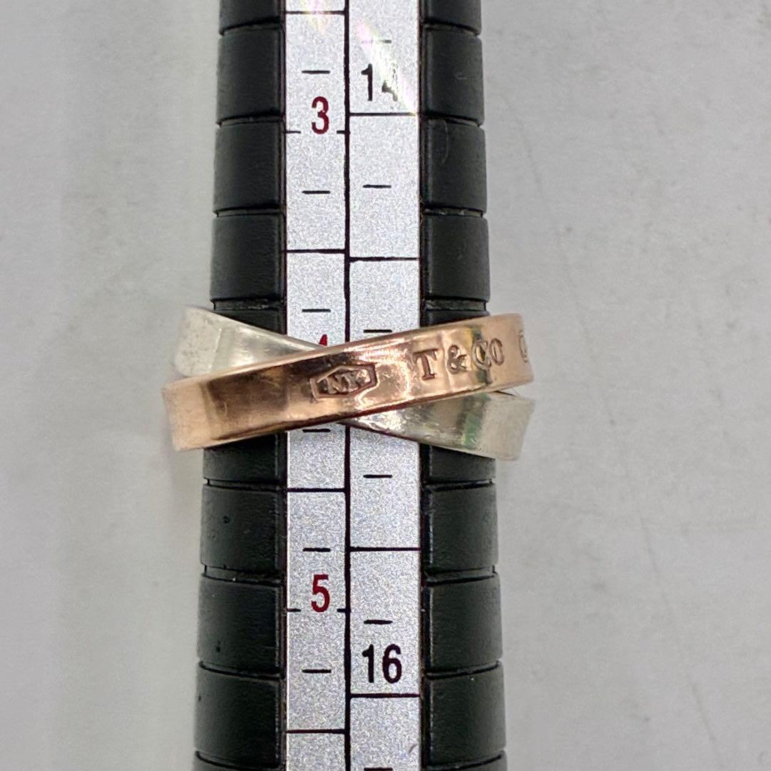 【希少】ティファニー　7号　インターロッキング　リング　シルバー×ルベドメタル