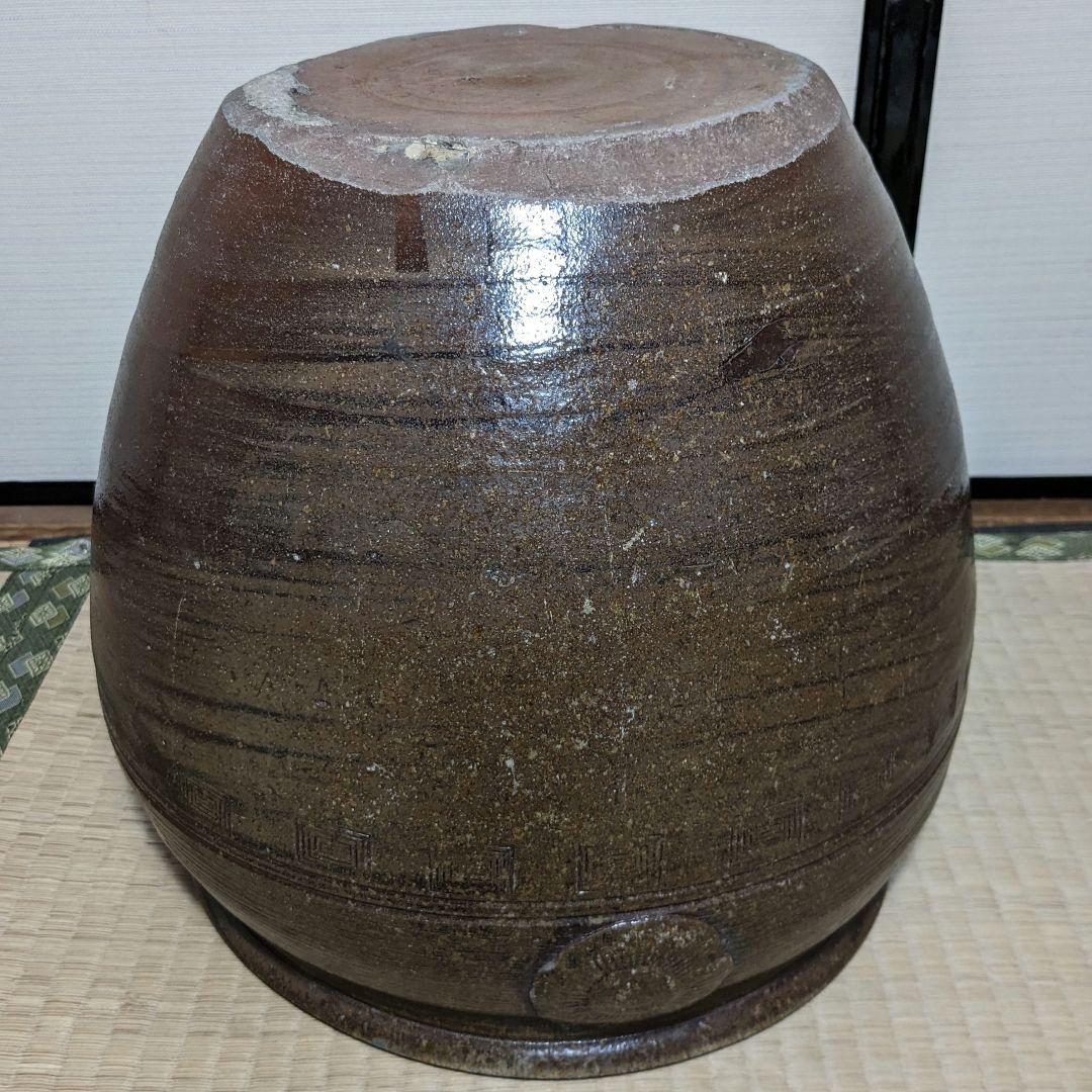 江戸末期 古備前 水屋甕 備前焼 水屋瓶 金魚鉢 メダカ鉢 火鉢 水槽