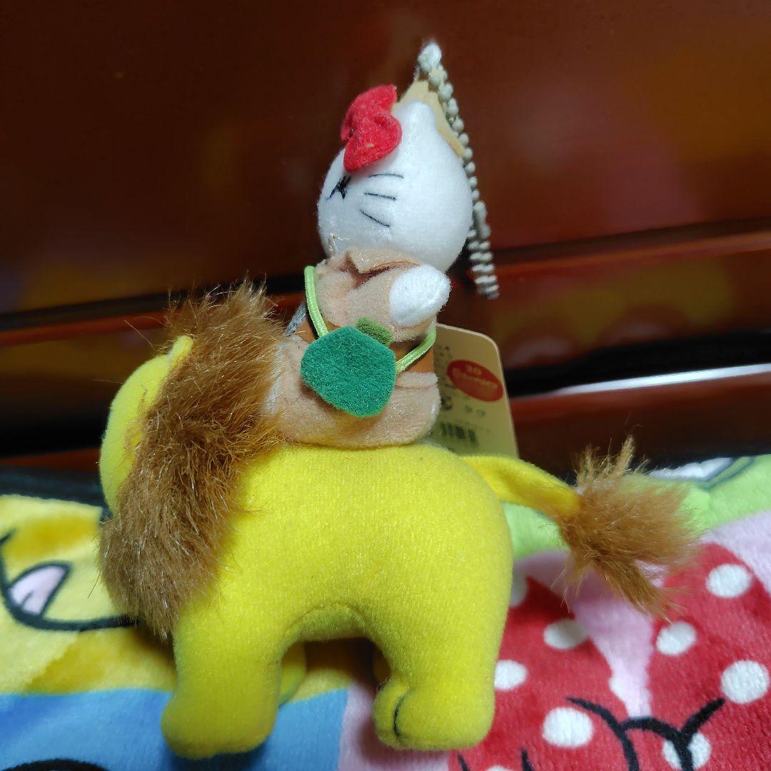 日*4様 レア動物園ハローキティライオンマスコットキーホルダーレトロ