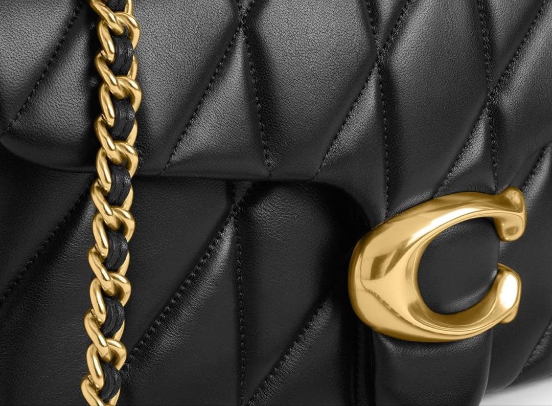 【新品】COACH タビー ショルダー バッグ 26・キルティング　ゴールド